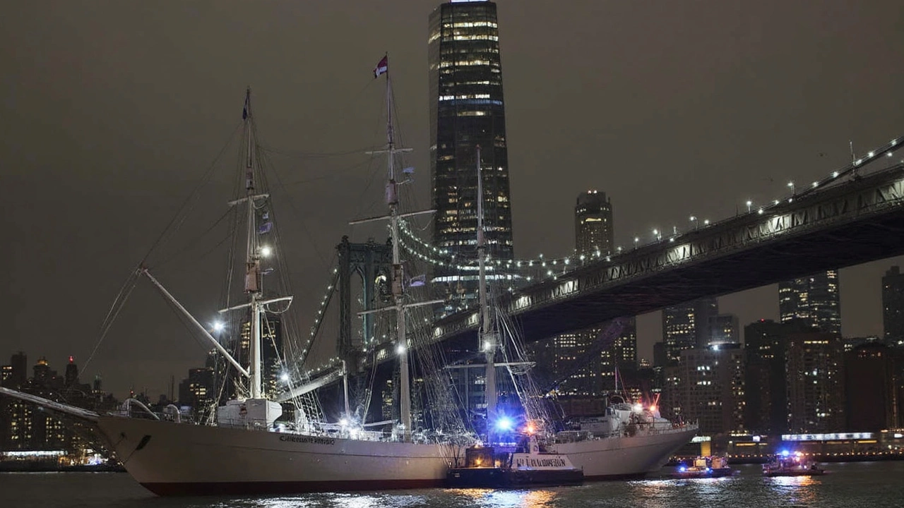Mexican Naval Ship Hits Brooklyn Bridge During Drill, Leaving 22 Injured