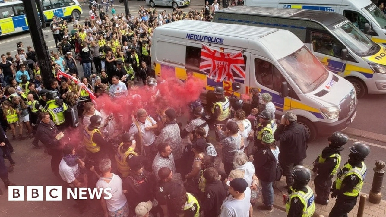 Bristol protests: Anti-immigration march outnumbered five to one amid heavy police presence